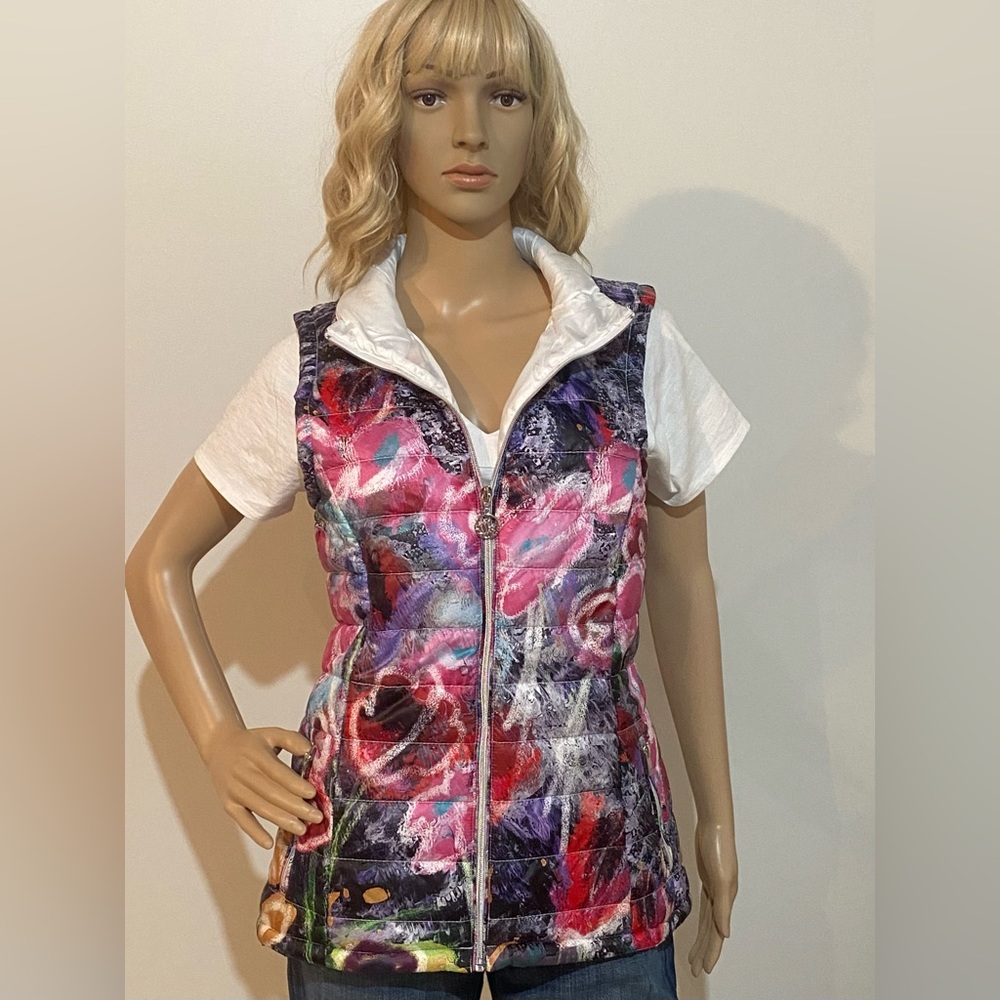 Dolcezza abstract floral vest   NWT